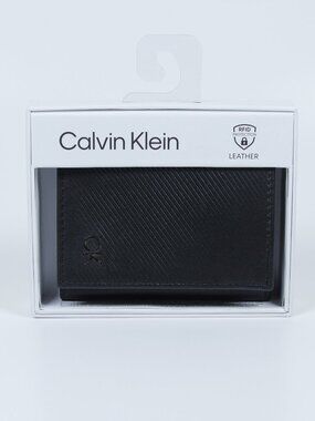 Calvin Klein Leather Wallet with RFID Protection – New in Box